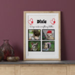Placa Expositora mascota personalizado amante del perro 4 collage d<br><div class="desc">Celebra a tu mejor amigo con un Collage de fotos personalizado. Cuando tienes tantos recuerdos y fotos divertidos, una foto no es suficiente. Esta placa tiene 4 fotos, una cita, y puedes personalizar el nombre de tu mascota. También puede cambiar el color de la huella de la pata. Para el...</div>