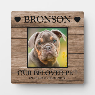 Placa Expositora Mascota personalizado Memorial Wood Photo