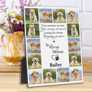 Placa Expositora Mascota Recuerdo conmemorativo Perdida de perro 14