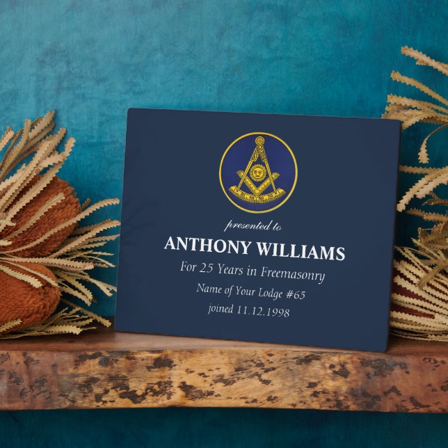 Placa Expositora Máster masónico masónico de masonería (Lado)