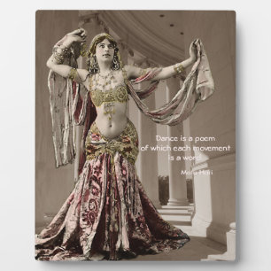 Placa Expositora Mata Hari Vintage Bellydance Quote