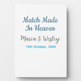 Placa Expositora Match made in heaven blue black couple name date