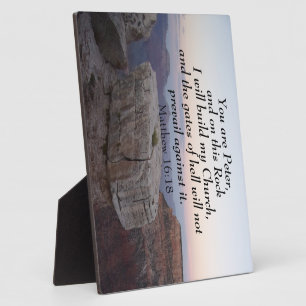 Placa Expositora Mateo 16:18 Tú eres Peter, y sobre esta roca