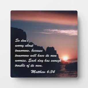 Placa Expositora Matthew 6:34