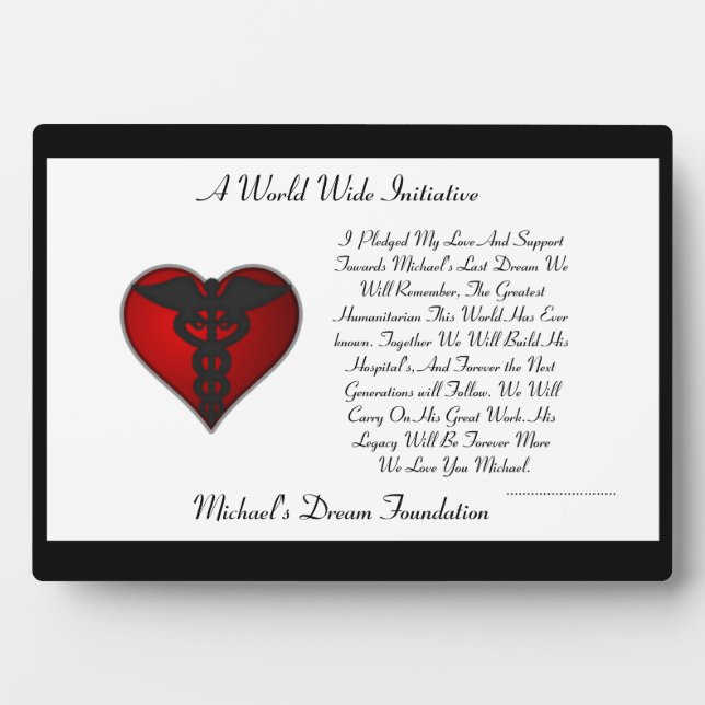 Placa Expositora MDF Pledge Plaque (Frente)