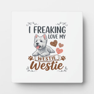 Placa Expositora Me encantan los corazones y patas de perro Westie_