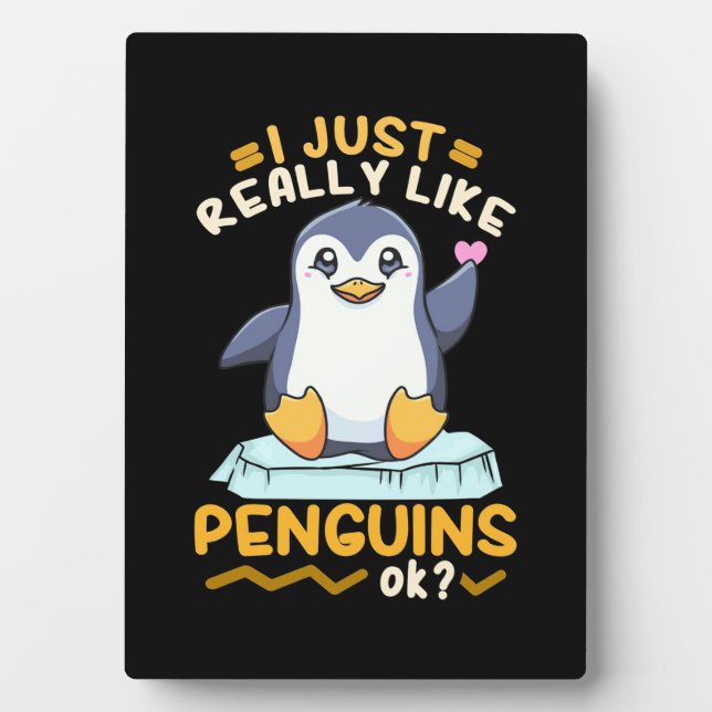 Placa Expositora Me Gusta Realmente El Pingüino (Frente)