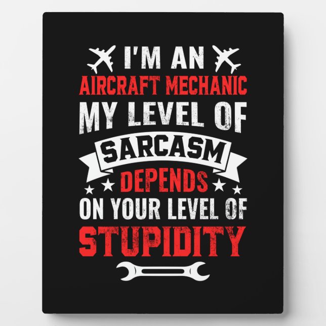 Placa Expositora Mecánica Soy Un Mecánico De Aeronaves (Frente)