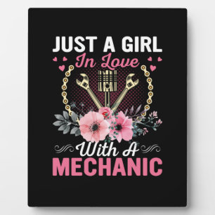 Placa Expositora Mecánico Sólo Un Chica Enamorado De Un Mecánico
