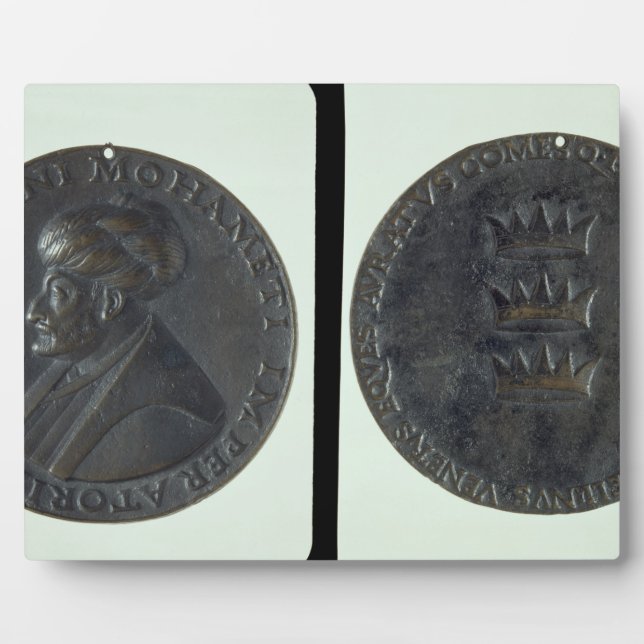 Placa Expositora Medalla de retrato, reverso que representa al sult (Frente)