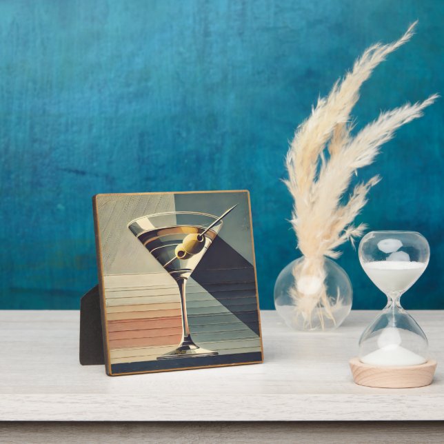 Placa Expositora Media Century Moderno 2 Olive Martini Cocktail Hou (in situ)