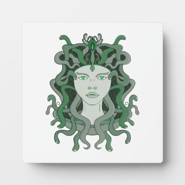 Placa Expositora Medusa Gorgo Serpiente Gorgona Monstruo Mitología  (Frente)