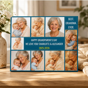 Placa Expositora Mejor Abuela del Mundo   Colaje de Fotos Personali