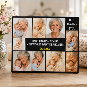 Placa Expositora Mejor Abuela del Mundo   Colaje de Fotos Personali