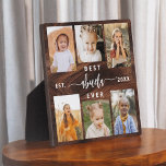 Placa Expositora Mejor Abuela Nietos Collage de fotos de Madera<br><div class="desc">Celebra el "Mejor Abuela de la Historia" con este Collage de fotos de nietos personalizado. Este sincero regalo muestra un bello collage de preciadas fotos que capturan momentos especiales, complementado con un mensaje amoroso. Diseñado con materiales de alta calidad y acabados elegantes, es perfecto para mostrarse en casa como un...</div>