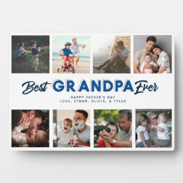 Placa Expositora Mejor abuelo del Collage de fotos del Día del Padr