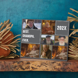 Placa Expositora Mejor abuelo del mundo collage de fotos y texto pe
