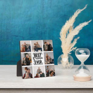 Placa Expositora Mejor abuelo jamás 8 Collage de fotos