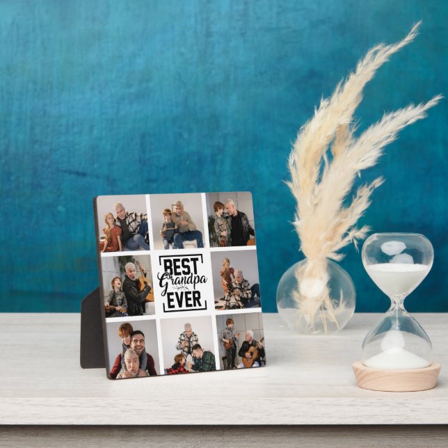 Placa Expositora Mejor abuelo jamás 8 Collage de fotos (in situ)