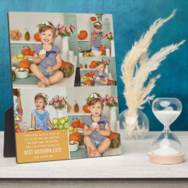 Placa Expositora Mejor abuelo jamás | Collage de fotos de bloque de