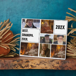 Placa Expositora Mejor abuelo jamás collage de fotos y texto person