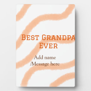 Placa Expositora Mejor abuelo siempre naranja rayas espiral añadir 