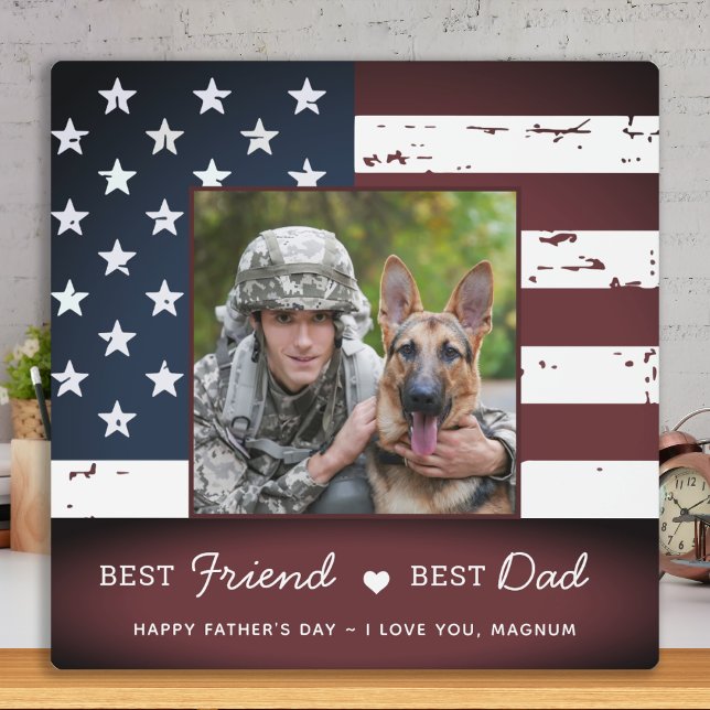 Placa Expositora Mejor AMIGO Patriótico Mejor Foto de Perro Militar (Subido por el creador)