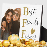 Placa Expositora Mejor Amigos para siempre Fotografía de Tipografía<br><div class="desc">Una placa con fotos de oro de moda para el mejor regalo.</div>