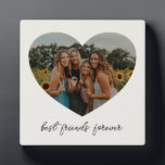 Placa Expositora Mejor Amigos para siempre Personalizado de BFF Fot<br><div class="desc">Mejor Amigos para siempre Personalizado de BFF Forma de corazón Plaque de blanco</div>