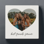 Placa Expositora Mejor Amigos para siempre Personalizado de BFF Fot<br><div class="desc">Mejor Amigos para siempre Personalizado de BFF Forma de corazón Plaque de blanco</div>