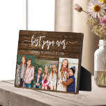 Placa Expositora Mejor Collage de fotos de Abuelos Abuelos de Papá<br><div class="desc">Captura el amor entre papá y sus nietos con nuestro abuelo Collage de fotos Plaque. Esta placa personalizada presenta un reconfortante collage de fotos, que muestra hermosamente momentos apreciados compartidos entre papá y sus queridos nietos. Alrededor de las fotos está el entrañable título "Poppy", agregando un toque especial al diseño....</div>
