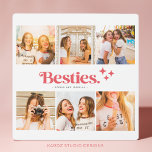 Placa Expositora Mejor Collage de fotos de amigos con nombres<br><div class="desc">Aprovecha tus momentos inolvidables de amistad con nuestro Collage de fotos Best Friends Plaque. Este marco moderno y elegante presenta la palabra "besties" en tipografía audaz e incluye un collage de personalizables donde se pueden mostrar las imágenes favoritas con su mejor amigo. Sirve como un regalo personalizado y atento o...</div>