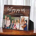 Placa Expositora Mejor Collage de fotos del abuelo del Pop Pop de W<br><div class="desc">Capturar el amor entre el Pop y sus nietos con el Collage de fotos Plaque de nuestro abuelo. Esta placa personalizada presenta un reconfortante collage de fotos, que muestra hermosamente momentos apreciados compartidos entre papá y sus queridos nietos. Alrededor de las fotos está el entrañable título "Poppy", agregando un toque...</div>