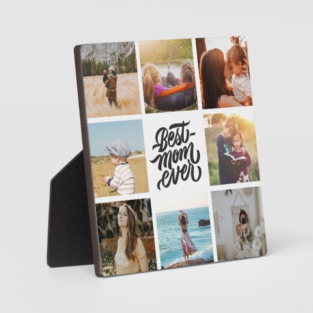 Placa Expositora Mejor Collage de fotos personalizado de mamá jamás (Anverso)