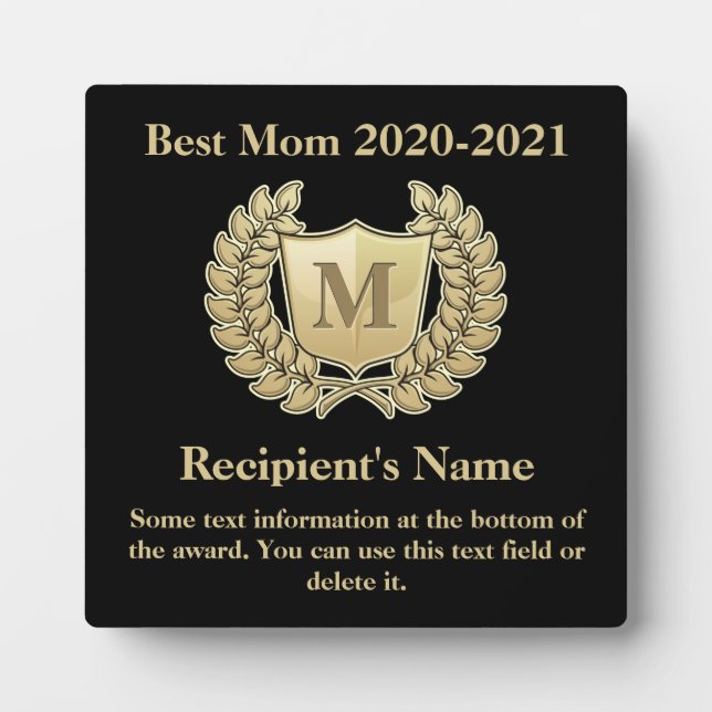 Placa Expositora Mejor corona de mamá con escudo (Frente)