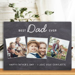 Placa Expositora Mejor DAD personalizada 3 Photo Father's Day<br><div class="desc">Sorpresa papá este día de los padres con una placa fotográfica personalizada de 3. "Mejor DADDy jamás" Personaliza esta placa de papá con fotos, mensajes y nombres favoritos. Visita nuestra colección para los mejores regalos del día de papá padre y regalos personalizados de papá. DERECHOS RESERVADOS © 2020 Judy Burrows,...</div>