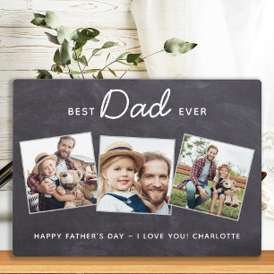 Placa Expositora Mejor DAD personalizada 3 Photo Father's Day