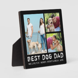 Placa Expositora MEJOR DOG DAD 3 Collage de fotos tu color