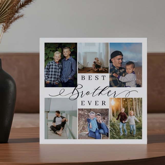 Placa Expositora Mejor Hermano Collage de fotos Keepsake Gift (Best Brother Ever Photo Collage Keepsake Gift Plaque)