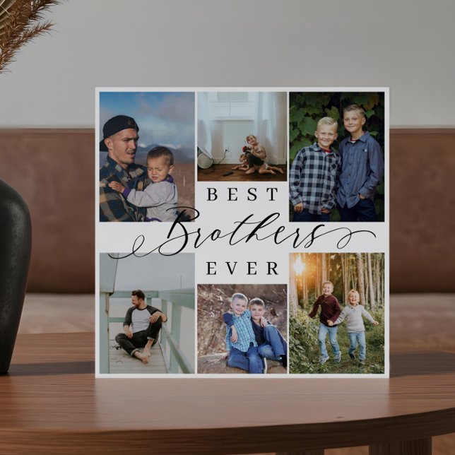 Placa Expositora Mejor Hermanos Collage de fotos Keepsake Gift (Best Brothers Ever Photo Collage Keepsake Gift Plaque)