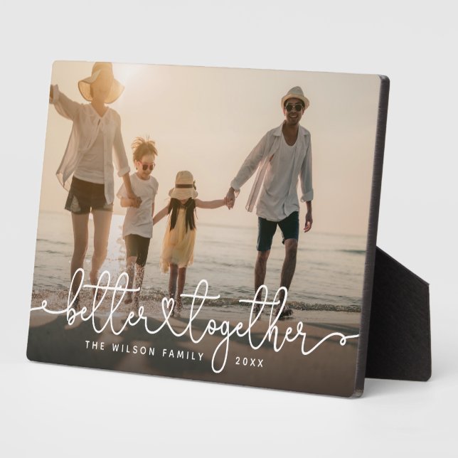 Placa Expositora Mejor Juntos Moderno Script Personalizado Foto de  (Lado)