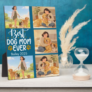 Placa Expositora Mejor Mamá de Perro Personalizada Foto Lindo Per