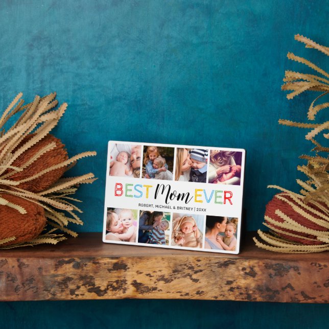 Placa Expositora Mejor Mamá Del Collage de fotos 8 (Lado)