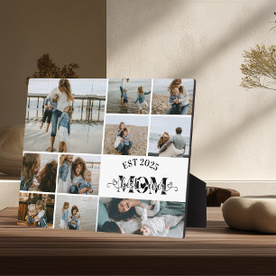 Placa Expositora Mejor Mamá del Mundo Collage de Fotos Personalizad
