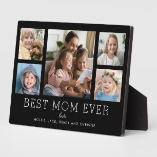Placa Expositora Mejor Mamá, Niños, Personalizado De 5 Collages de