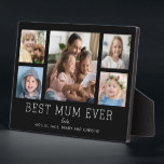 Placa Expositora Mejor Mamá para niños Personalizado de 5 Collages<br><div class="desc">Un diseño sencillo y limpio permite que las fotos familiares brillen en esta placa de la Mejor Mamá de la Historia. Una gran fotografía en el centro con dos fotos más pequeñas a cada lado te permite insertar tus propias fotos fácilmente. La mejor Mamá de la historia se escribe a...</div>