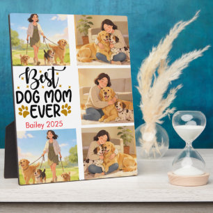 Placa Expositora Mejor Mamá Perro Personalizada Foto   Perro Lindo 