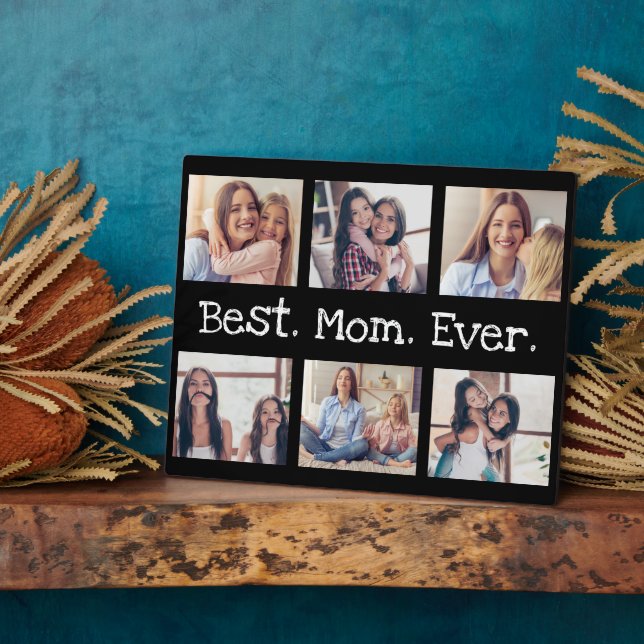 Placa Expositora Mejor Mamá Siempre 6 Collage de fotos Diversión Pe (Lado)