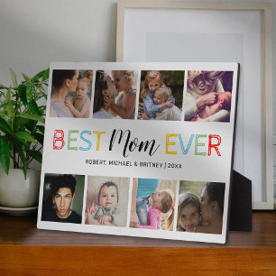 Placa Expositora Mejor Mamá Siempre 8 Collage de fotos Plaque