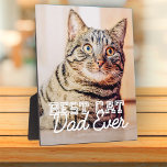 Placa Expositora Mejor Mascota de papá de gato moderno en la histor<br><div class="desc">Este diseño simple y clásico se compone de tipografía de la serif y agrega una foto personalizado</div>